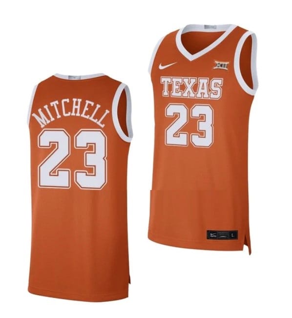 Dillon Mitchell Jersey #23 Texas Longhorns College Basketball Orange Limited
