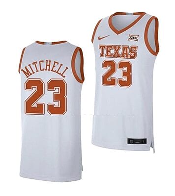 Dillon Mitchell Jersey #23 Texas Longhorns College Basketball White