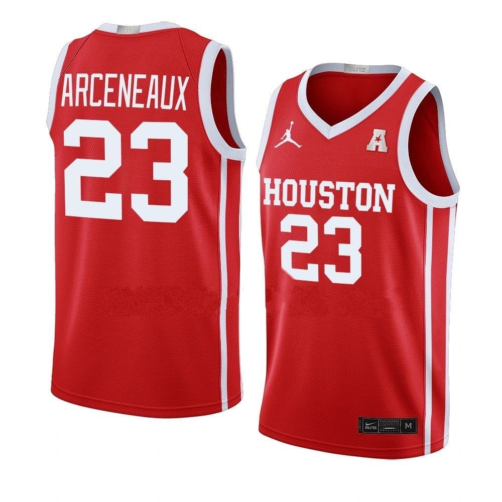 Terrance Arceneaux Jersey #23 Houston Cougars College Basketball Jerseys Red