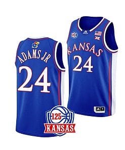 KJ Adams Jr Jersey #24 Kansas Jayhawks College Basketball Jerseys Blue