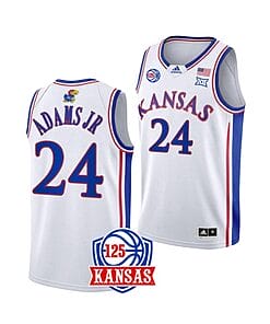 KJ Adams Jr Jersey #24 Kansas Jayhawks College Basketball Jerseys White