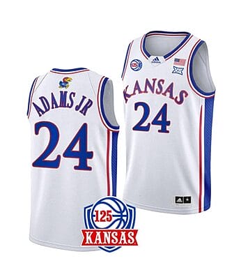 KJ Adams Jr Jersey #24 Kansas Jayhawks College Basketball Jerseys White