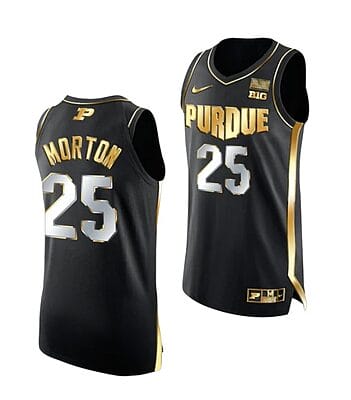 Ethan Morton Jersey #25 Purdue Boilermakers College Basketball Jerseys Black Golden