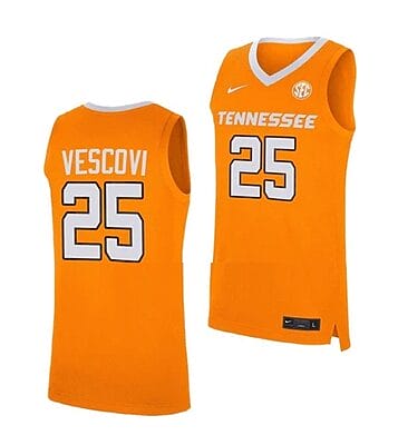 Santiago Vescovi Jersey #25 Tennessee Volunteers College Basketball Orange