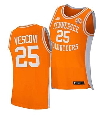 Santiago Vescovi Jersey #25 Tennessee Volunteers College Basketball Orange Retro