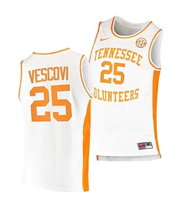 Santiago Vescovi Jersey #25 Tennessee Volunteers College Basketball White