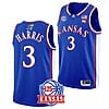 Men's #3 Dajuan Harris Jr Jersey Kansas Jayhawks College Basketball Jerseys Blue