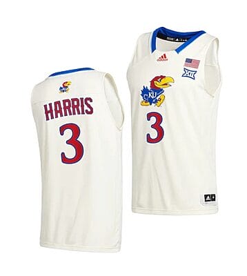 Dajuan Harris Jr Jersey #3 Kansas Jayhawks College Basketball Jerseys Cream 2021