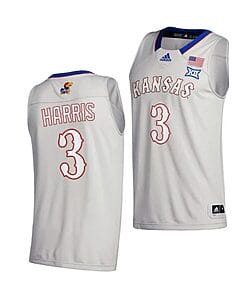 Dajuan Harris Jr Jersey #3 Kansas Jayhawks College Basketball Jerseys Gray 2021