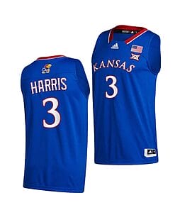 Dajuan Harris Jr Jersey #3 Kansas Jayhawks College Basketball Jerseys Royal 2021
