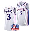 Men's #3 Dajuan Harris Jr Jersey Kansas Jayhawks College Basketball Jerseys White
