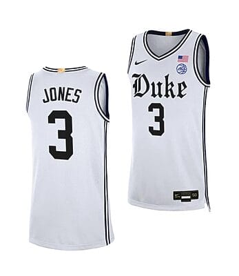 Men's #3 Jeremy Roach Jersey Duke Blue Devils College Basketball Jerseys White Cameron