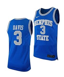 Men's #3 Kendric Davis Jersey Memphis Tigers College Basketball Jerseys Royal