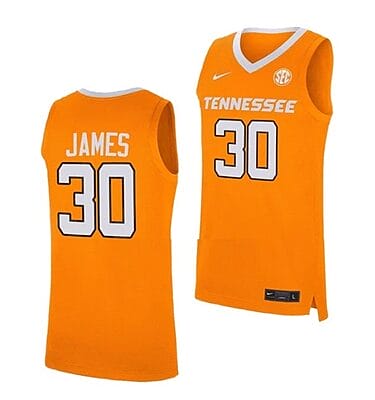 Josiah James Jersey #30 Tennessee Volunteers College Basketball Orange