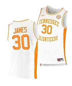Josiah James Jersey #30 Tennessee Volunteers College Basketball White
