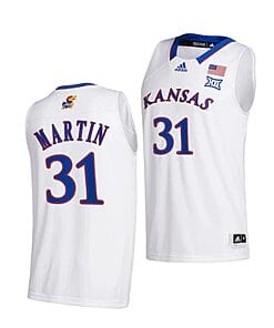 Cam Martin Jersey #31 Kansas Jayhawks College Basketball Jerseys White 2022