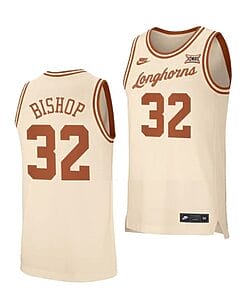 Christian Bishop Jersey #32 Texas Longhorns College Basketball Cream