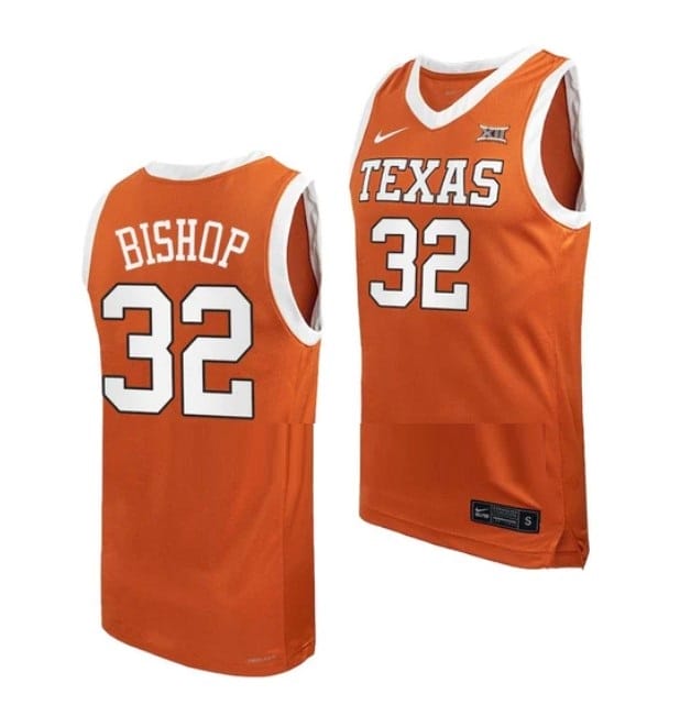 Christian Bishop Jersey #32 Texas Longhorns College Basketball Orange