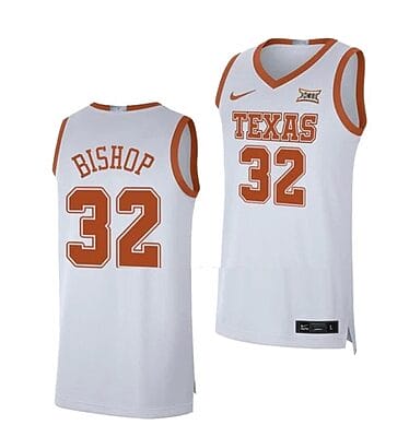 Christian Bishop Jersey #32 Texas Longhorns College Basketball White