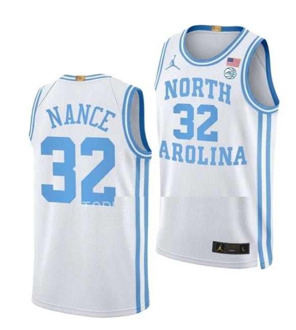 Pete Nance Jersey #32 North Carolina Tar Heels College Basketball Jerseys White Elite