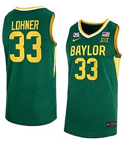 Caleb Lohner Jersey #33 Baylor Bears College Basketball Green