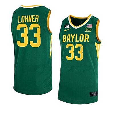 Caleb Lohner Jersey #33 Baylor Bears College Basketball Green