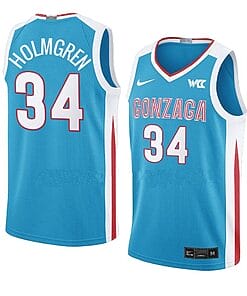 Chet Holmgren Jersey #34 Gonzaga Bulldogs College Basketball Jerseys Blue