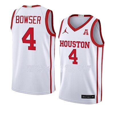 Darius Bowser Jersey #4 Houston Cougars College Basketball Jerseys White