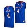 Gradey Dick Jersey #4 Kansas Jayhawks College Basketball Jerseys Blue 2022