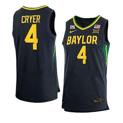 Lj Cryer Anthracite Jersey #4 Baylor Bears College Basketball Black