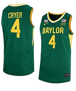 Lj Cryer Anthracite Jersey #4 Baylor Bears College Basketball Green