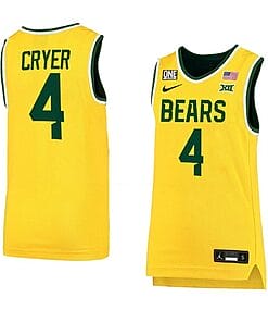 Lj Cryer Anthracite Jersey #4 Baylor Bears College Basketball Yellow
