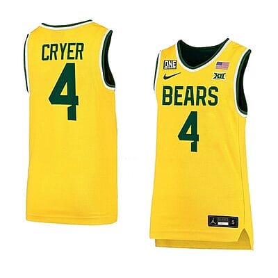 Lj Cryer Anthracite Jersey #4 Baylor Bears College Basketball Yellow