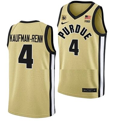 Trey Kaufman Renn Jersey #4 Purdue Boilermakers College Basketball Jerseys Gold