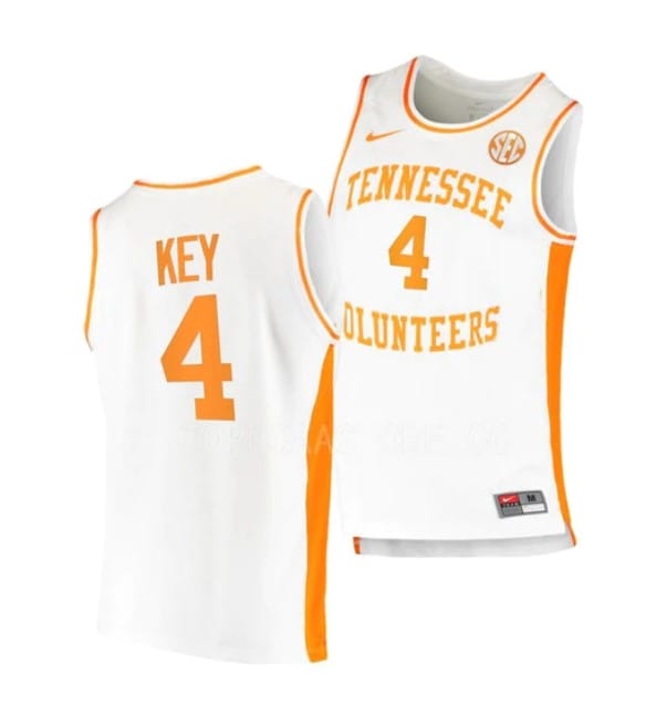 Tyreke Key Jersey #4 Tennessee Volunteers College Basketball White