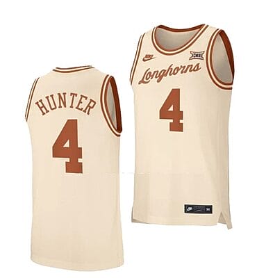 Tyrese Hunter Jersey #4 Texas Longhorns College Basketball Cream