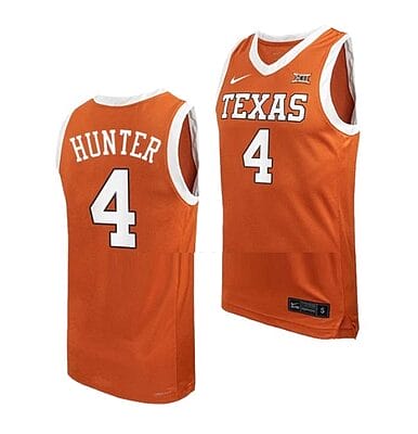Tyrese Hunter Jersey #4 Texas Longhorns College Basketball Orange