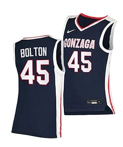 Rasir Bolton Jersey #45 Gonzaga Bulldogs College Basketball Jerseys Navy