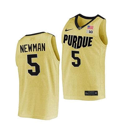 Brandon Newman Jersey #5 Purdue Boilermakers College Basketball Jerseys Gold 2022