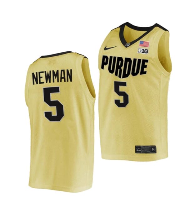 Brandon Newman Jersey #5 Purdue Boilermakers College Basketball Jerseys Gold 2022