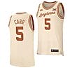 Marcus Carr Jersey #5 Texas Longhorns College Basketball Cream