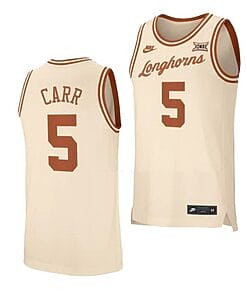 Marcus Carr Jersey #5 Texas Longhorns College Basketball Cream