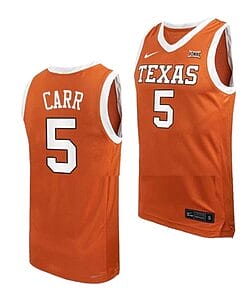 Marcus Carr Jersey #5 Texas Longhorns College Basketball Orange