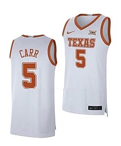 Marcus Carr Jersey #5 Texas Longhorns College Basketball White