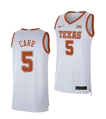 Marcus Carr Jersey #5 Texas Longhorns College Basketball White