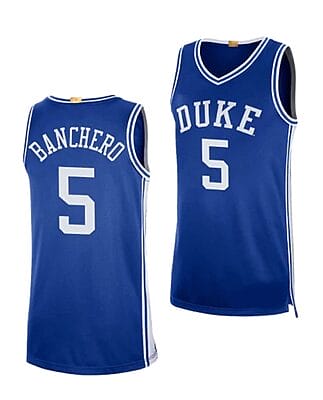 Men's #5 Paolo Banchero Jersey Duke Blue Devils College Basketball Jerseys Blue
