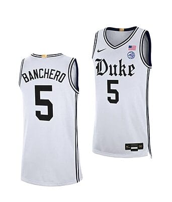 Men's #5 Paolo Banchero Jersey Duke Blue Devils College Basketball Jerseys White Cameron