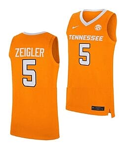 Zakai Zeigler Jersey #5 Tennessee Volunteers College Basketball Orange