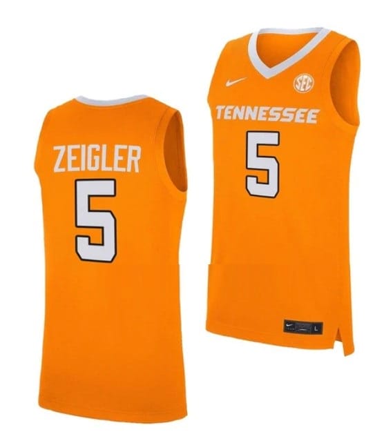 Zakai Zeigler Jersey #5 Tennessee Volunteers College Basketball Orange