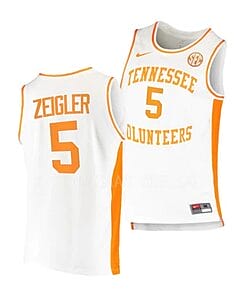 Zakai Zeigler Jersey #5 Tennessee Volunteers College Basketball White
